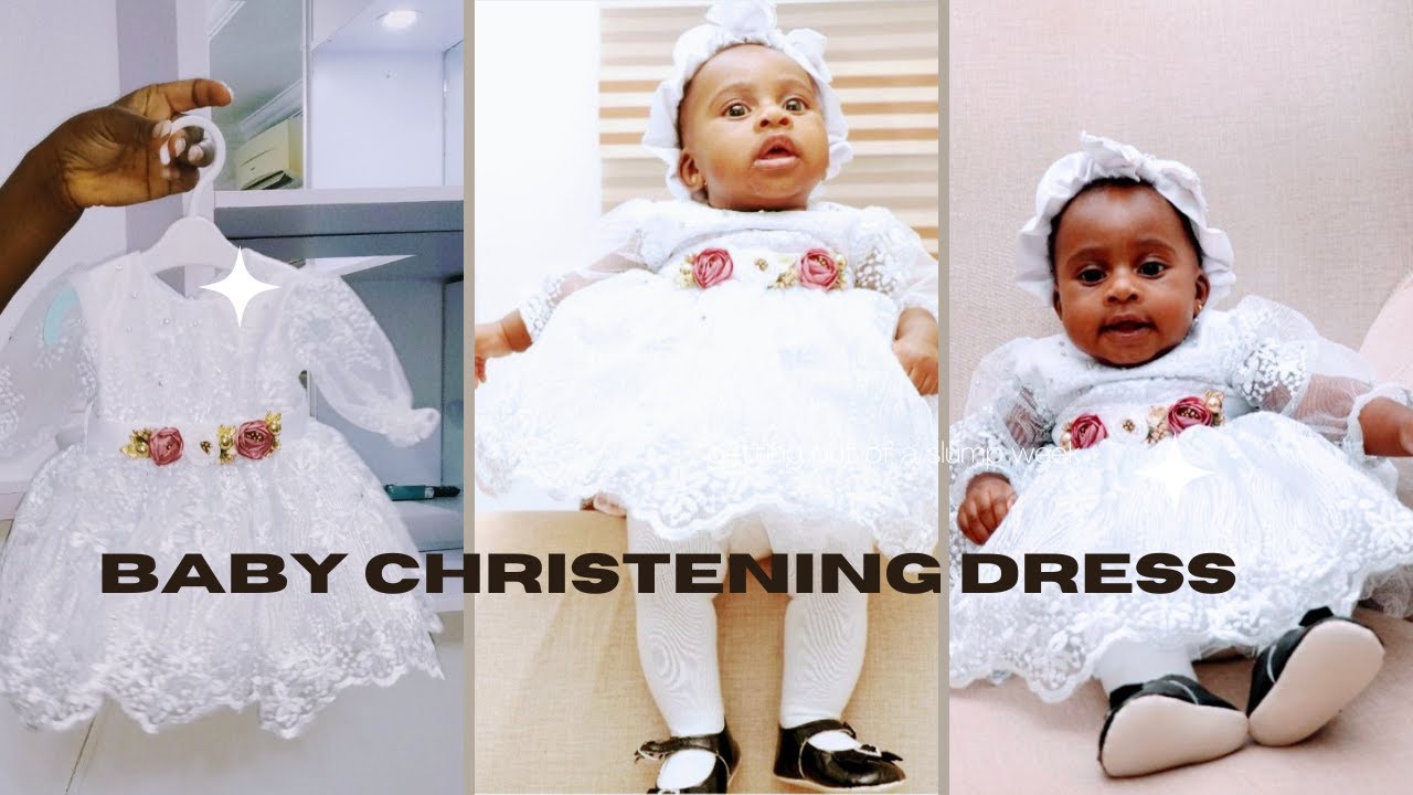 Buy Girls Cotton Christening Gown Dresses with Bonnet Set - Baby or Infant  Girl's Christening Dress - 6 Months at Amazon.in